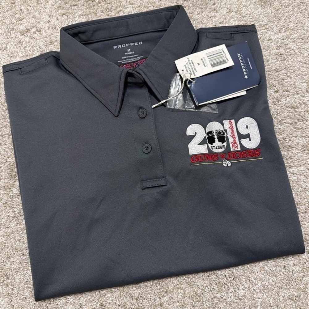 NWT Propper x Guns N' Hoses 2019 Performance Polo | Charcoal |‎ Medium